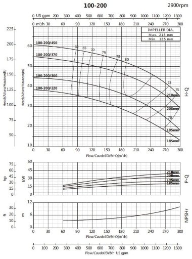 Консольный насос для водоснабжения BS 100-200/220 (200/26,8), 22kW, 2900 без двигателя — BTS Engineering