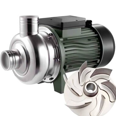 Насос для пивного сусла с солодом TS300, 2,2 кВт, AISI 304, 220В/50Гц, 2900 об/мин с открытым рабочим колесом — BTS Engineering