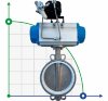 PN16 DN80 Wafer butterfly valve, body and disc AISI 304, PTFE, Double acting Pneumatic actuator, with positioner 4-20MA фото 1 — BTS Engineering
