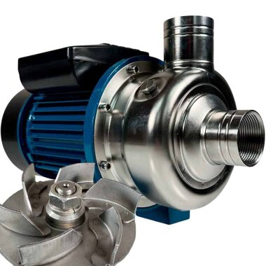 Насос для промывания овощей, фруктов TS100, 0,75 кВт, AISI 304, 380В/50Гц, 2900 об/мин с открытым рабочим колесом &mdash; BTS Engineering