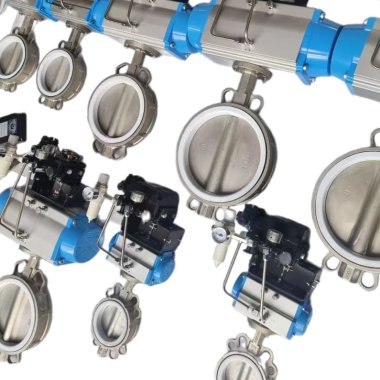 PN16 DN125 Засувка Батерфляй, корпус і диск AISI 304, PTFE з пневмоприводом подвійної дії, позиціонер 4-20MA — BTS Engineering