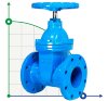DN200 PN16 Gate valve with rubberized wedge 30х39р cast iron body, seal: EPDM, GOST фото 1 — BTS Engineering