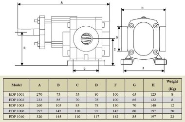 Шестеренчатый насос каустической смолы EMSE EDP 1003, 1 дюйм 3 м3/ч, без двигателя — BTS Engineering