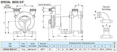 Жидкостно-кольцевой вихревой насос LIVERANI SPECIAL NEOS 3/4, 29 л/мин, AISI 316, без двигателя — BTS Engineering