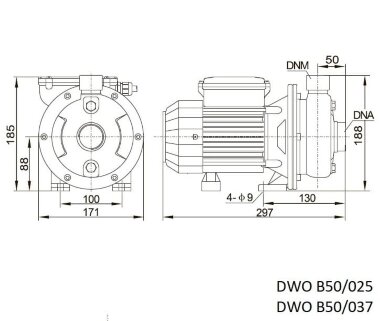 Pump for juice, wine, beer DWO B50/037, 380V/50Hz, AISI 304 — BTS Engineering