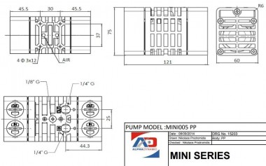 MINI005-P-NT-P-Y насос пневматический мембранный — BTS Engineering
