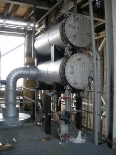 Shell-and-tube heat exchanger recuperative boiler for heating columns W6.201, 100 m2 — BTS Engineering