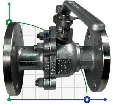 PN16 DN40 Robinet à bille en acier inoxydable AISI 316, siège PTFE — BTS Engineering