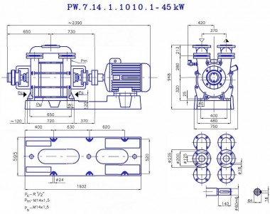 Вакуумный насос PW.7.14.1.1010.1 без двигателя, рамы и муфты — BTS Engineering