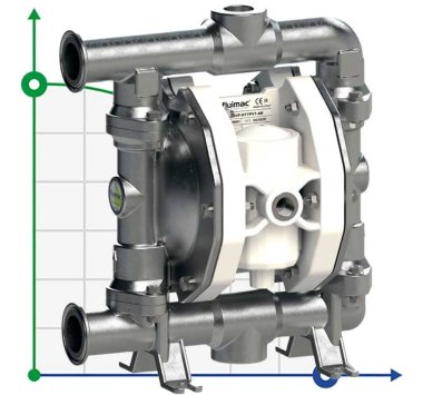 PF0120 насос пищевой стандарт FDA FLUIMAC PHOENIX FOOD AISI316 HYTREL+PTFE, 120 л/мин пневматический мембранный — BTS Engineering