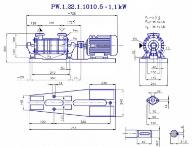 Вакуумный насос PW.1.22.1.1100.1 без двигателя, рамы и муфты — BTS Engineering