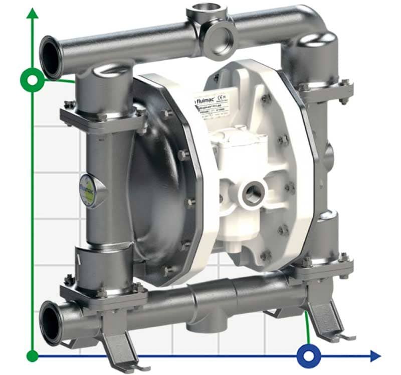 PF0170 food grade pump FDA FLUIMAC PHOENIX FOOD AISI316, 170 l/min pneumatic diaphragm pump фото 1 — BTS Engineering