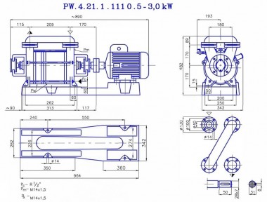 Вакуумный насос PW.4.21.1.1010.1 без двигателя, рамы и муфты — BTS Engineering