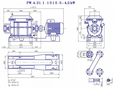 Вакуумный насос PW.4.21.1.1100.1 без двигателя, рамы и муфты — BTS Engineering