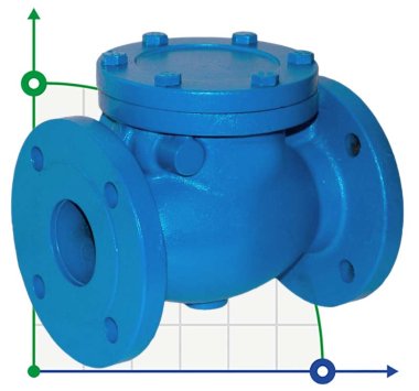 Зворотний фланцевий клапан з чавунним корпусом 19ч16бр DN150 PN16, ГОСТ — BTS Engineering