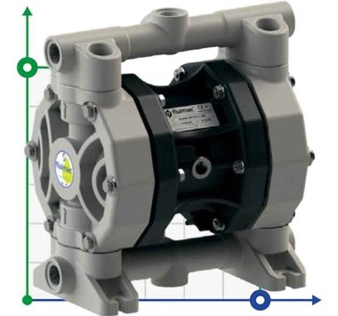Pneumatic Diaphragm Pump PHOENIX P55 PP HYTREL, 55 l/min for coagulant. — BTS Engineering