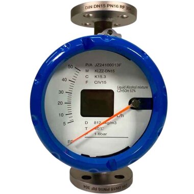 DN15 stainless steel flow meter rotameter KLZZ PN6 (liquid alcohol mixture C2H5OH 92%), 5-50 l/h, 4-20mA, Ex &mdash; BTS Engineering