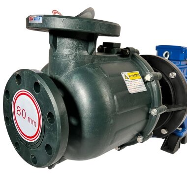 Bomba de plástico para productos químicos QHB-G-75072EAL-SSH5V38AGABS-3801, GFRPP, 3,7 kW, 380 V, centrífuga autocebante. &mdash; BTS Engineering