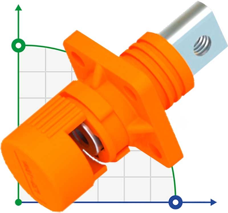 CN08-LSP200A-01-M, 200A, 1500V DC bolt connector, threaded hole, orange фото 1 — BTS Engineering