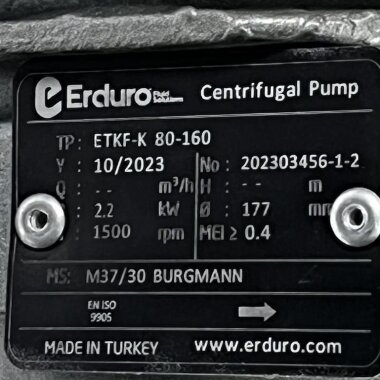 ВTKF-K 80-160, imp 177mm, 1500 насос для горячего масла без двигателя — BTS Engineering