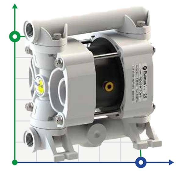 Pneumatic Membrane Pump PHOENIX P30 POM HYTREL+PTFE ATEX фото 1 — BTS Engineering