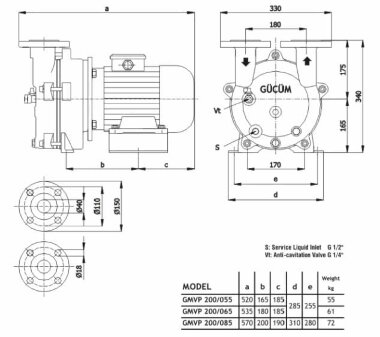 Bomba de vacío monobloc GMVP 200/085 — BTS Engineering