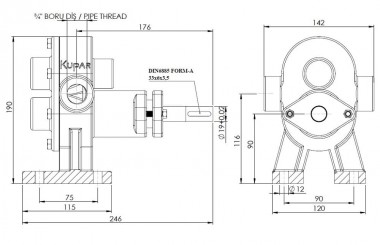 Шестеренчатый насос для моющих средств Kupar KHP 3/4 дюйма, 1,25-3,4 м3/ч — BTS Engineering
