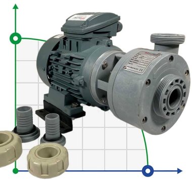 Пластиковий хімічний насос для перекачування кислот DiaPump PA1075 PP, 0,75 кВт, 3000 об/хв, 380В — BTS Engineering