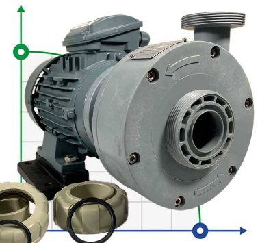Kunststoff-Chemiepumpe für Säuren DiaPump PA2150 PP, 1,5 kW, 3000 U/min, 380V — BTS Engineering