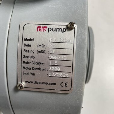 Kunststoff-Chemiepumpe für Säuren DiaPump PA2150 PP, 1,5 kW, 3000 U/min, 380V — BTS Engineering