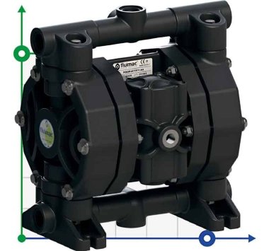 Pneumatyczna pompa membranowa do kwasu octowego PHOENIX P60 PVDF SANTOPRENE+PTFE, 65 l/min — BTS Engineering