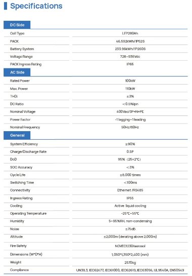 Armario ESS todo en uno refrigerado por líquido ECO E233LS LiFePO4 — BTS Engineering