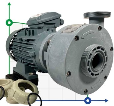 Kunststoffpumpe für Säuren DiaPump PA2220 PP, 2,2 kW, 3000 U/min, 380V — BTS Engineering