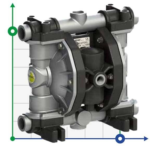 Bomba neumática de membrana para ácido acético PHOENIX P60 AISI316 HYTREL+PTFE, 65 l/min фото 1 — BTS Engineering