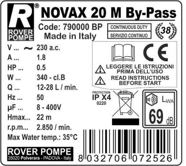 NOVAX 20By-Pass рідинно-кільцевий насос — BTS Engineering