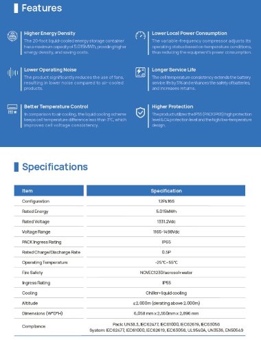 Contenedor de batería refrigerado por líquido ECO B20FT5015LP LiFePO4 — BTS Engineering