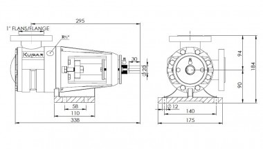 Насос для вязких химических продуктов Kupar KIP 1 дюйм-C, AISI 316, 0,2-2 м3/ч — BTS Engineering