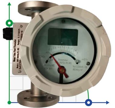 DN25 Stainless steel flowmeter rotameter LZ PN16 (96% alcohol), 0...3,000 l/h, 4-20mA, Ex — BTS Engineering