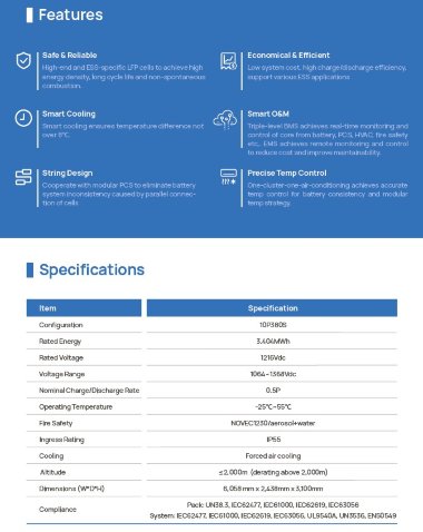 Contenedor de baterías refrigerado por aire ECO B20FT3404WS LiFePO4 — BTS Engineering