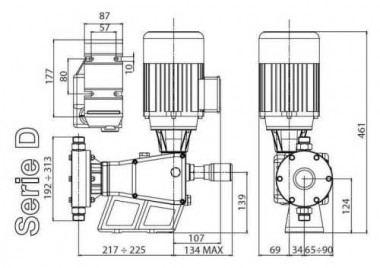 Мембранный насос-дозатор PDM-D AA 535/2 400/3/50 0,25 — BTS Engineering