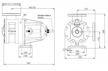 Шестеренчатый насос из нержавеющей стали Kupar KIPK 2 1/2 дюйма-C, AISI 316, 5-25 м3/ч — BTS Engineering