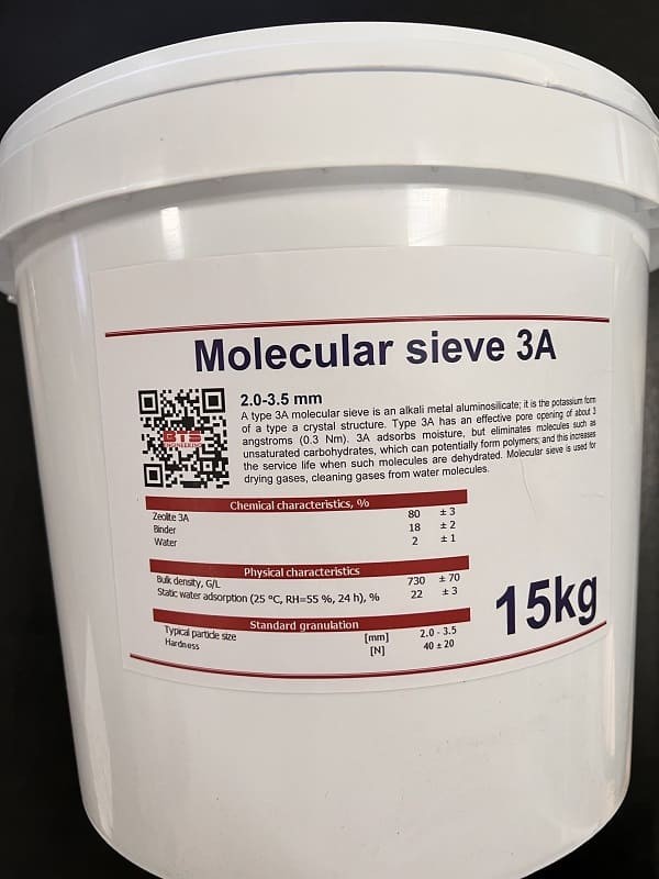 Sito molekularne 3A, 2,0-3,5mm Molecular Sieve, opakowanie 15kg фото 1 — BTS Engineering