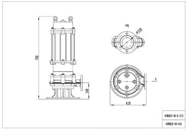 Pompe submersible pour station de pompage des eaux usées sous pression 65WQ25-30-5.5/2 — BTS Engineering