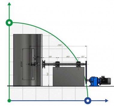 Мешалка лопастная горизонтальная MH 1202056 — BTS Engineering