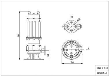 Pompe submersible pour eaux usées pour fumier 80WQ40-28-7,5/2 — BTS Engineering