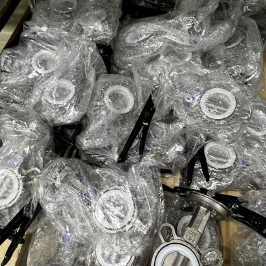 PN16 DN65 Vanne papillon, corps et disque en acier inoxydable AISI 304, siège PTFE — BTS Engineering