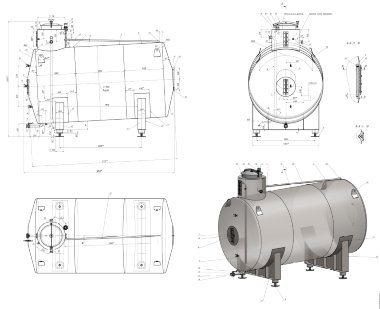 Мірник для спирту горизонтальний 1000 дал AISI304 — BTS Engineering