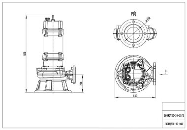 Pompe à eaux usées avec roue de coupe 100WQV80-30-15/2 pour le pompage des eaux d'inondation — BTS Engineering