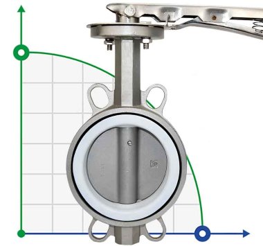 PN16 DN80 Zawór Motylkowy, korpus i tarcza wykonane ze stali nierdzewnej AISI 304, gniazdo PTFE — BTS Engineering