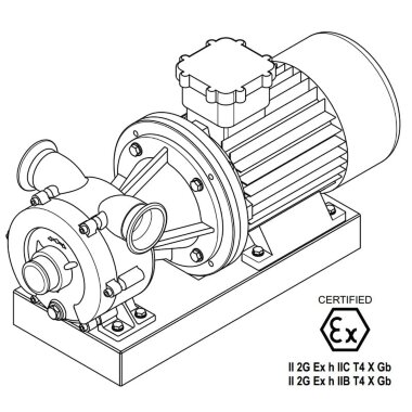 Вихревой насос для перекачки сиропа LIVERANI GR ADPE NAUTIC 70 Inox, 500 л/мин, TF 7,5 кВт, 1400 об/мин, 380В, Ex, AISI 316 — BTS Engineering